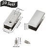 20 Sets Zinc Alloy Bag Corner Protector Edging Frame FIND-UN0002-63P-3