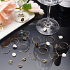 3 Sets 2 Style Alloy Enamel Charms Flat Round with Alphabet & Number ENAM-FH0001-14-6