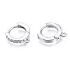 Brass Micro Pave Cubic Zirconia Huggie Hoop Earring Findings X-KK-T063-012P-NF-4