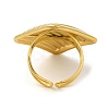 Ion Plating(IP) 304 Stainless Steel Stripe Rhombus Open Cuff Ring for Women RJEW-C083-09G-3