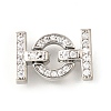 Rack Plating Brass Micro Pave Clear Cubic Zirconia Fold Over Clasps KK-V008-23P-1