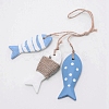 Mediterranean Style Natural Wood Pendant Ornaments HJEW-WH0014-25B-1