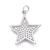Brass Micro Pave Clear Cubic Zirconia Pendants ZIRC-M108-28-P-2
