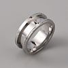 201 Stainless Steel Grooved Finger Ring Settings STAS-WH0027-26C-P-1