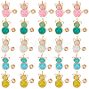 40Pcs 5 Colors Imitation Jade Glass Beads Pendants FIND-SC0009-72-1
