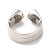 Brass Micro Pave Cubic Zirconia Open Cuff Rings RJEW-P098-13P-3