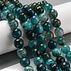 Faceted Natural Dragon Veins Agate Beads Strands G-F447-12mm-P07-2