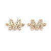 Brass Micro Pave Cubic Zirconia Letter Links ZIRC-I042-16G-M-2