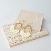 Woven Teardrop Alloy Raffia Stud Dangle Earrings FS-WG09963-01-1