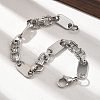 304 Stainless Steel Oval Link Chain Bracelets for Women Men LS-BJEW-A033-04P-1