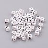 50g Opaque Acrylic Horizontal Hole Letter Beads SACR-TA0001-19O-1