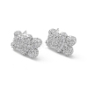 Bear Rack Plating Brass Cubic Zirconia Stud Earrings for Women EJEW-K245-25P-1