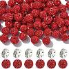 100Pcs Pave Disco Ball Beads RB-YW0001-30C-1