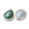 Faceted Natural Green Aventurine Pendants G-M356-A02-LG-2