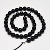 Faceted Round Grade A Black Stone Beads Strands G-N0137-04-10mm-2