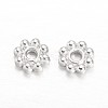 Alloy Daisy Spacer Beads TIBEB-S039-064S-RS-1