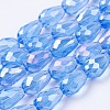 Electroplate Glass Beads Strands X-EGLA-D015-15x10mm-10-3