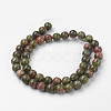Natural Unakite Bead Strands G-G735-67-8mm-2
