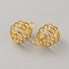 Stainless Steel Spiral Bead Cage Pendants STAS-WH0016-57G-2