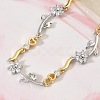 Brass Micro Pave Cubic Zirconia Link Chain Bracelets for Women BJEW-C156-04B-05GP-3