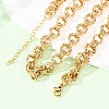 8MM 304 Stainless Steel Textured Double Rolo Chain Necklaces for Women NJEW-G194-05G-01-1