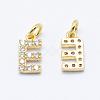 Brass Micro Pave Grade AAA Cubic Zirconia Charms ZIRC-P067-11G-E-NR-1