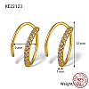 925 Sterling Silver Micro Pave Cubic Zirconia Hoop Earrings CB9976-2-1