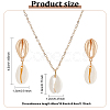 ANATTASOUL Nnatural Shell Dangle Stud Earrings & Pendant Necklace SJEW-AN0001-11-2