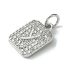 Rack Plating Brass Micro Pave Clear Cubic Zirconia Charms KK-G501-01Y-P-2