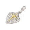 Rack Plating Brass Micro Pave Clear Cubic Zirconia Pendants X-KK-S380-37D-P-2