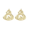 Hollow Teardrop Brass Stud Earrings EJEW-Q811-10G-1