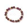 Natural Garnet Beaded Stretch Rings for Women RJEW-JR00868-01-2