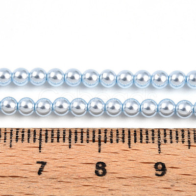 Baking Paint Pearlized Glass Pearl Bead Strands HY-N002-3mm-A05-1