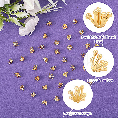 40Pcs Brass Cabochons KK-BBC0026-05-1