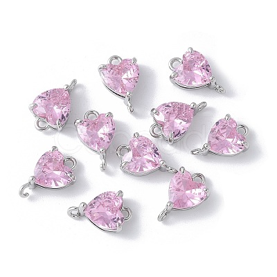 Brass Pave Cubic Zirconia Connector Charms KK-F892-53P-10-1