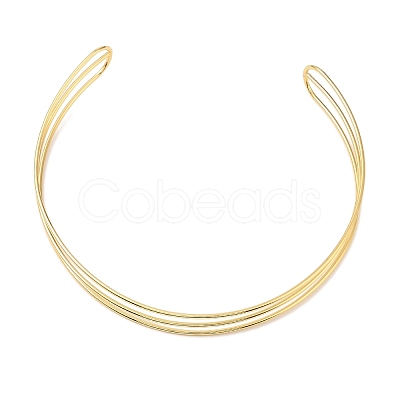Rack Plating Brass Cuff Collar BJEW-Q350-02G-1