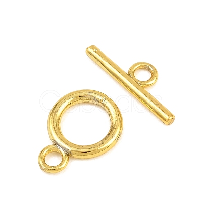 Ring Brass Toggle Clasps KK-G548-33G-1