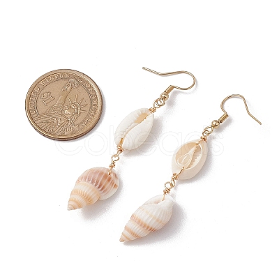 304 Stainless Steel Shell Shape Dangle Earrings EJEW-JE06265-02-1