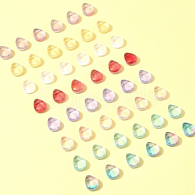 8 Colors Transparent Spray Painted Glass Beads GLAA-FS0001-85-1