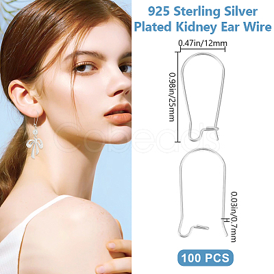 100Pcs 304 Stainless Steel Hoop Earring Findings STAS-BBC0005-94S-02-1