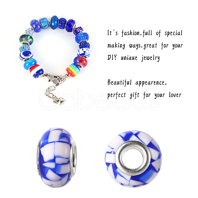 27Pcs 27 Style Acrylic & Resin & Polymer Clay Rhinestone European Beads FPDL-S015-05B-1