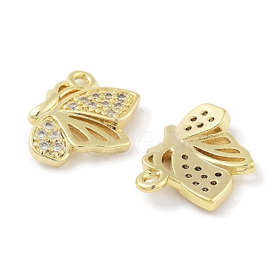 Brass Micro Pave Clear Cubic Zirconia Pendants ZIRC-P120-12G-1
