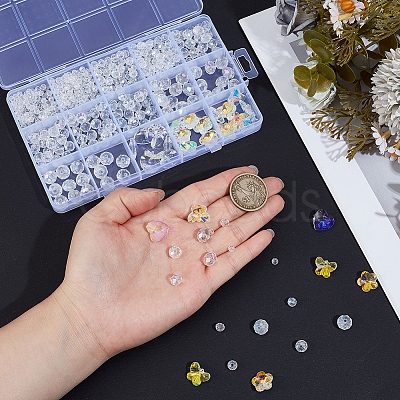 Glass Beads & Pendants Findings Kits GLAA-SC0002-92-1
