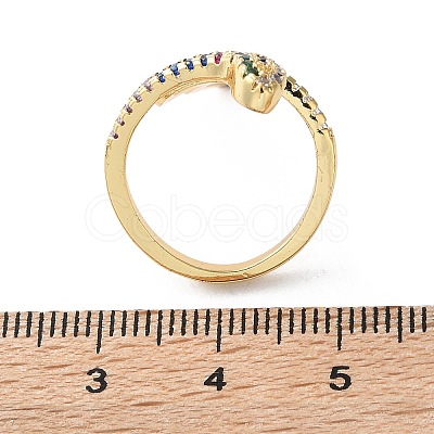 Brass Micro Pave Cubic Zirconia Cuff Rings X-RJEW-S044-049-1
