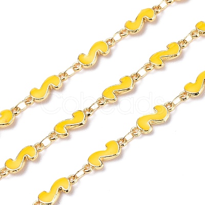 Handmade Alloy Enamel S Shape Link Chains ENAM-F138-05C-RS-1
