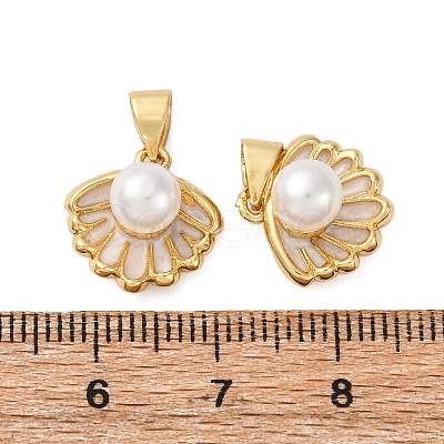 Brass Enamel Charms KK-D390-10G-1