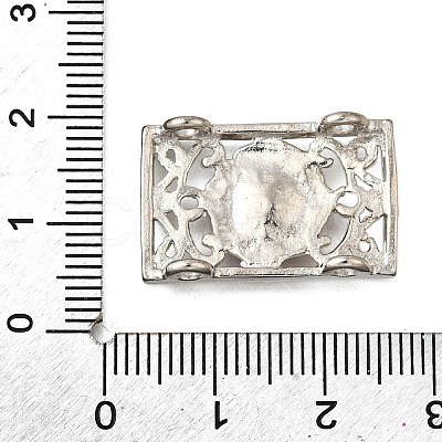 Brass Crystal Rhinestone Rectangle with Flower Multi-Strands Links KK-P306-18P-1
