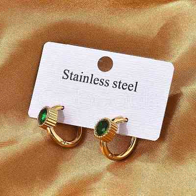 304 Stainless Steel Flat Round Hoop Earrings EJEW-P309-02G-1