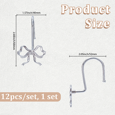 12Pcs Iron with Zinc Alloy Shower Curtain Hook FIND-SP0005-76P-1