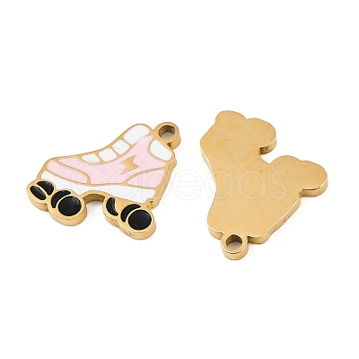 304 Stainless Steel Enamel Charms X-STAS-C137-06B-G-1